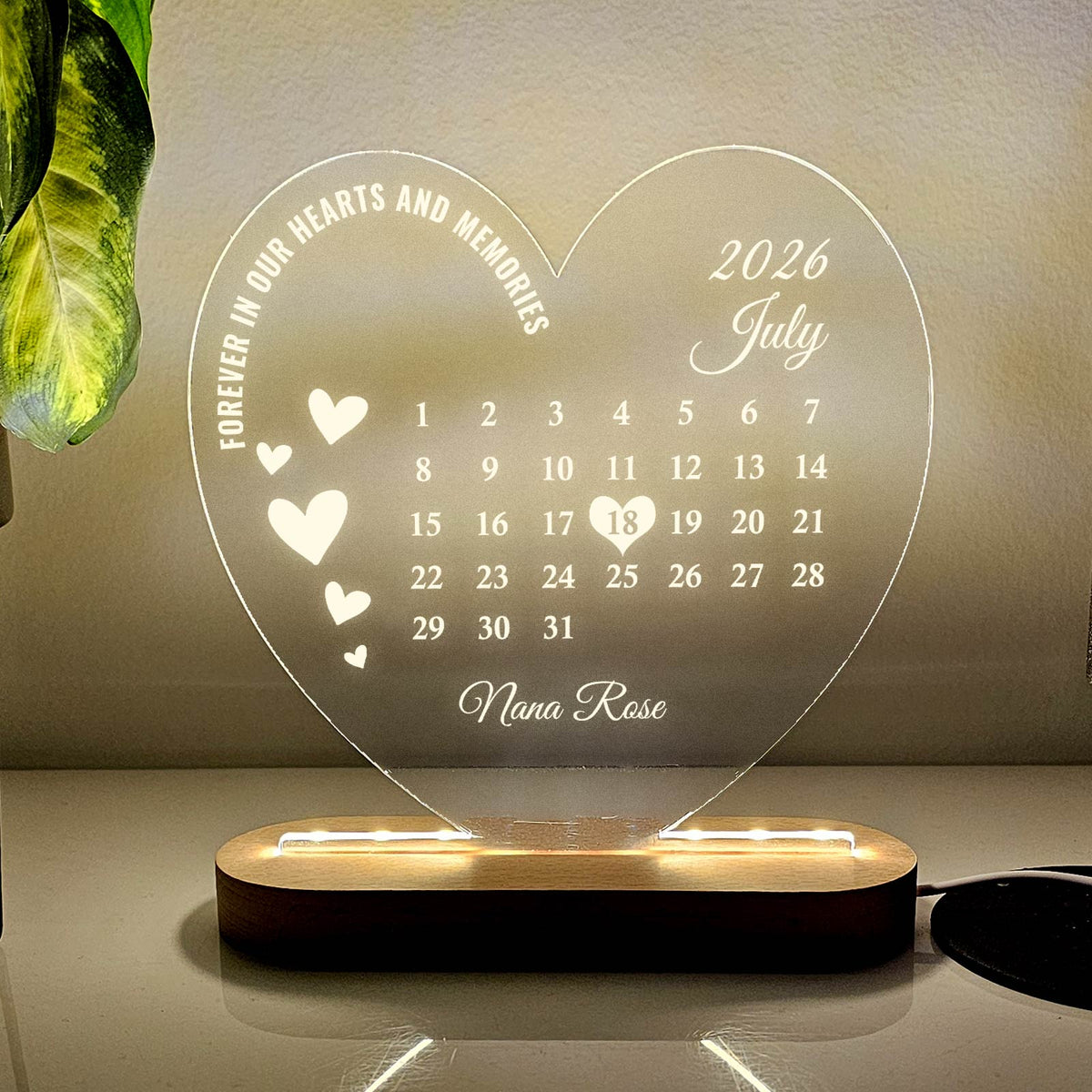Best Day Ever Calendar - Heart LED Lamp