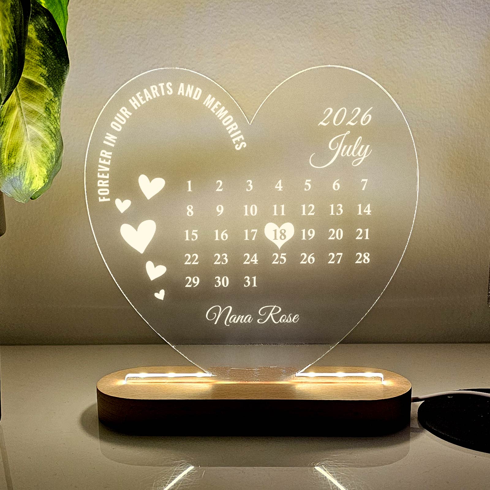 Best Day Ever Calendar - Heart LED Lamp