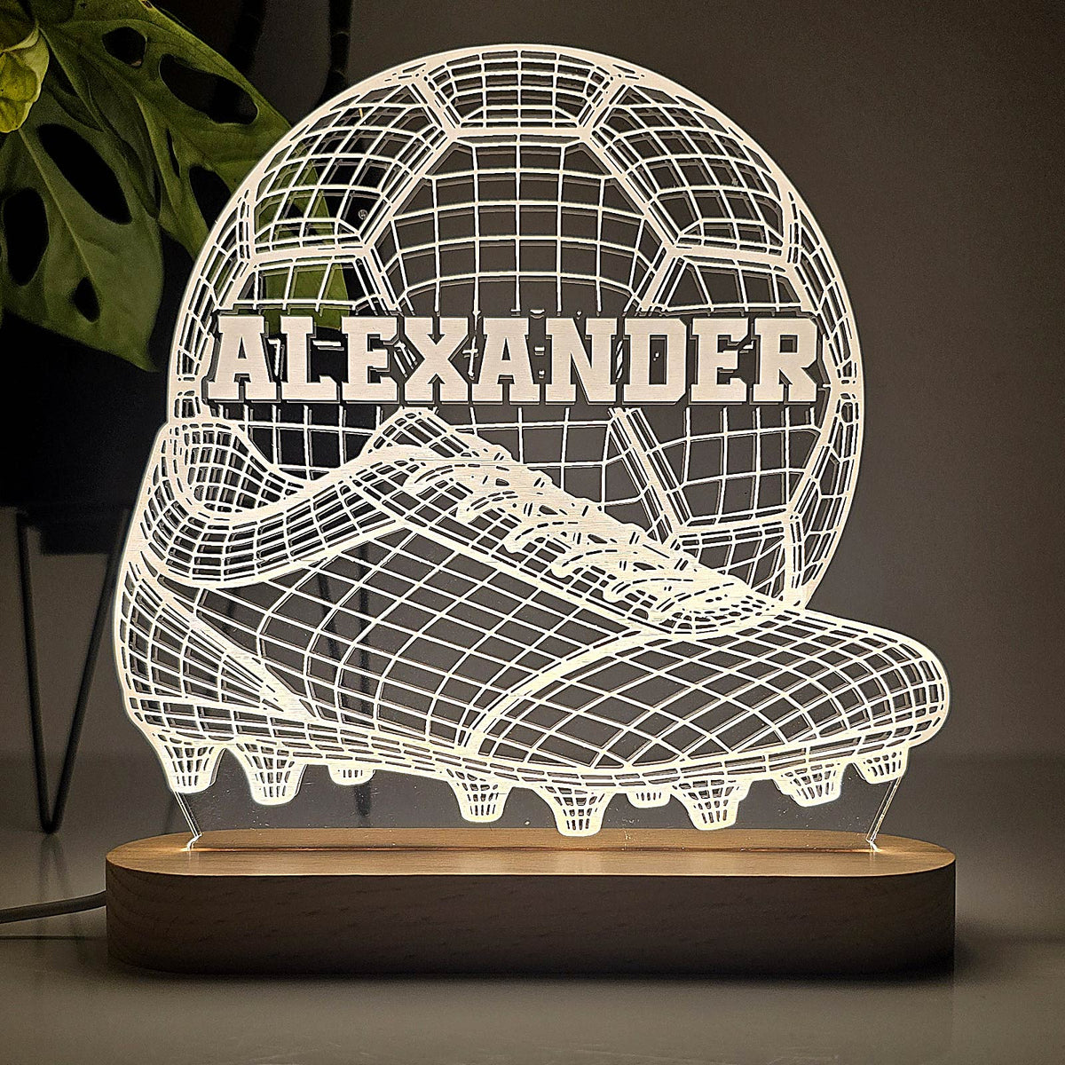 3d Gepersonaliseerde Voetballamp - Bella Mia