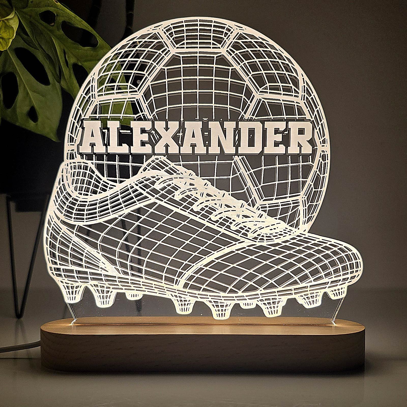 3d Gepersonaliseerde Voetballamp - Bella Mia