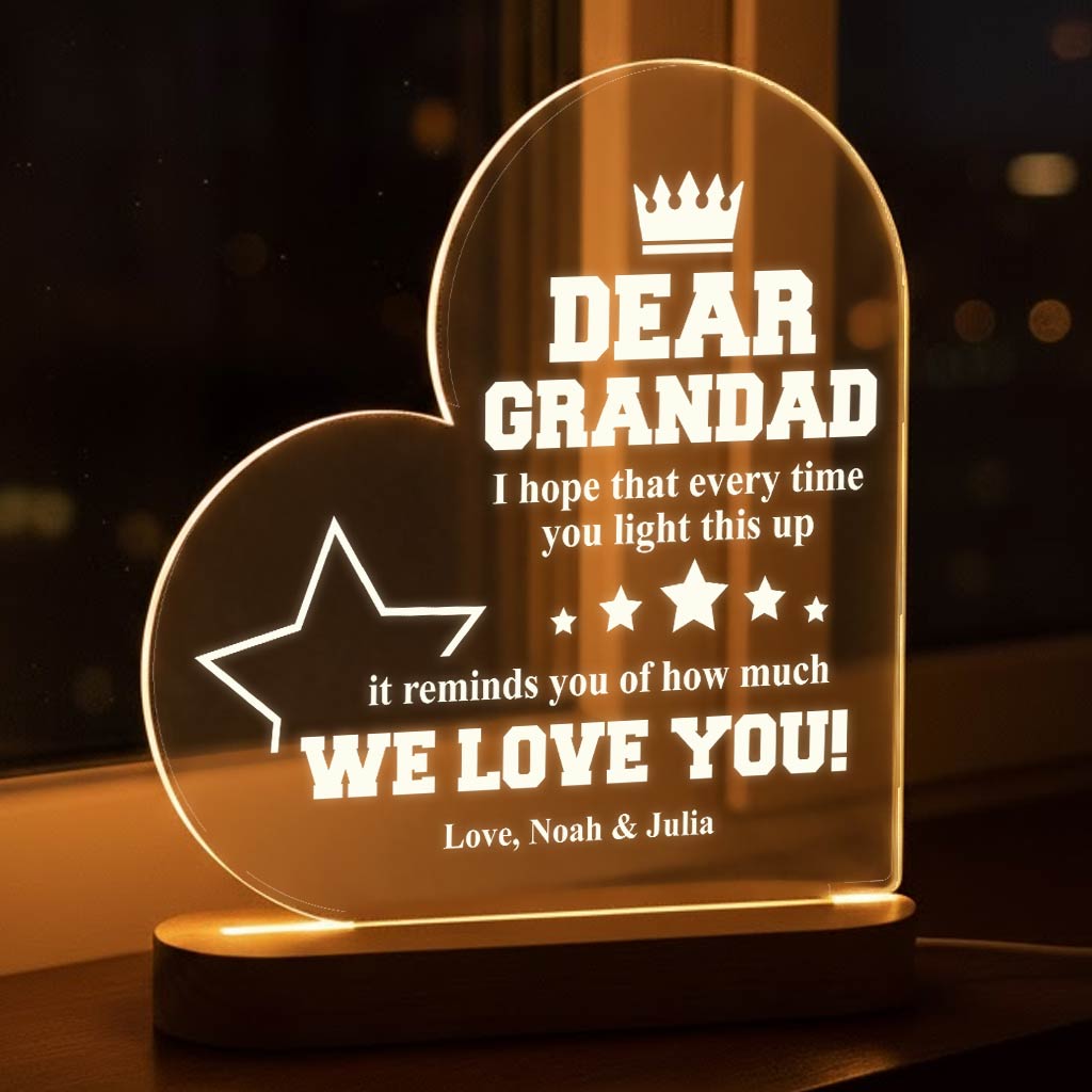 Reminder Heart LED Lamp for Dad or Grandpa