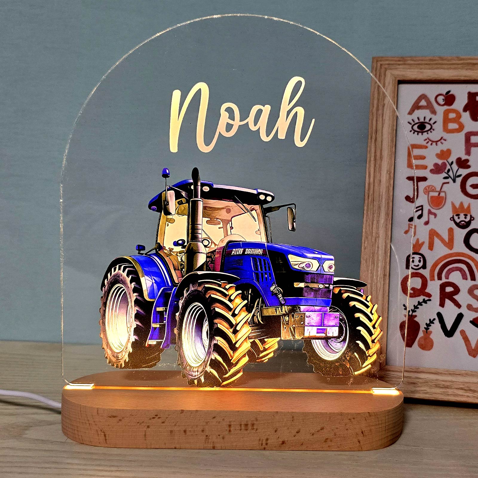 Tractor - Nachtlampje met eigen naam - Bella Mia